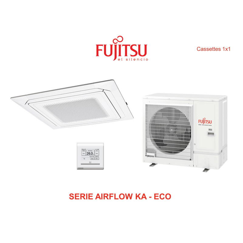 Aire acondicionado cassette fujitsu airflow ka - eco AUY100K-KA blanco con wifi