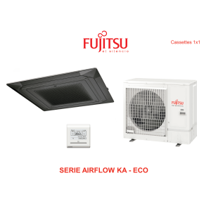 Aire acondicionado cassette fujitsu airflow ka - eco AUY100K-KA negro con wifi