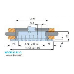 REJILLA LINEAL CON MARCO RL-C  400 x 500 COLOR BLANCO