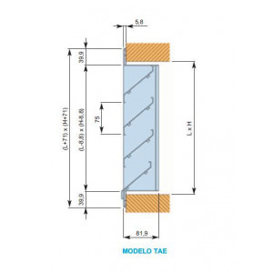 REJILLA PARA TOMA DE AIRE EXTERIOR  600 x 1200 COLOR ALUMINIO