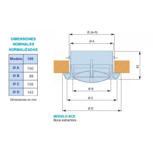 BOCA EXTRACTORA (BCE) DE Ø 100 mm COLOR BLANCO