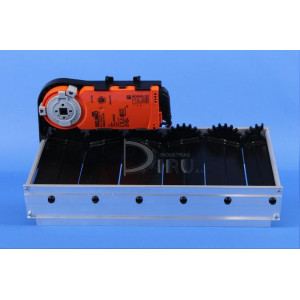 COMPUERTAS DE REGULACIÓN DE LAMAS OPUESTAS  250 x 300 COLOR NEGRO CON SERVOMOTOR