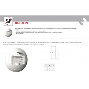 BOCA DE EXTRACCIÓN AUTORREGULABLE BLANCO BAR30