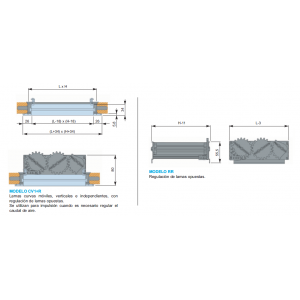 Rejilla Lama Curva CV1 + R 100 x 1000 Color ALUMINIO