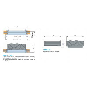 Rejilla Lama Curva CV2 + R 100 x 200 Color ALUMINIO