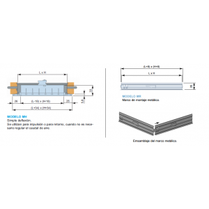 Rejilla Lamas Orientables Simple Deflexión MH + M 300 x 350 Color ALUMINIO