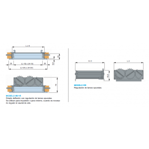 Rejilla Lamas Orientables Simple Deflexión MV + R 200 x 350 Color ALUMINIO