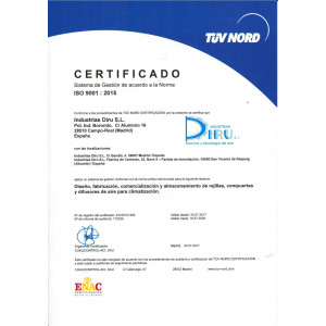 Rejilla Lamas Orientables Simple Deflexión MV + R + M 100 x 800 Color ALUMINIO